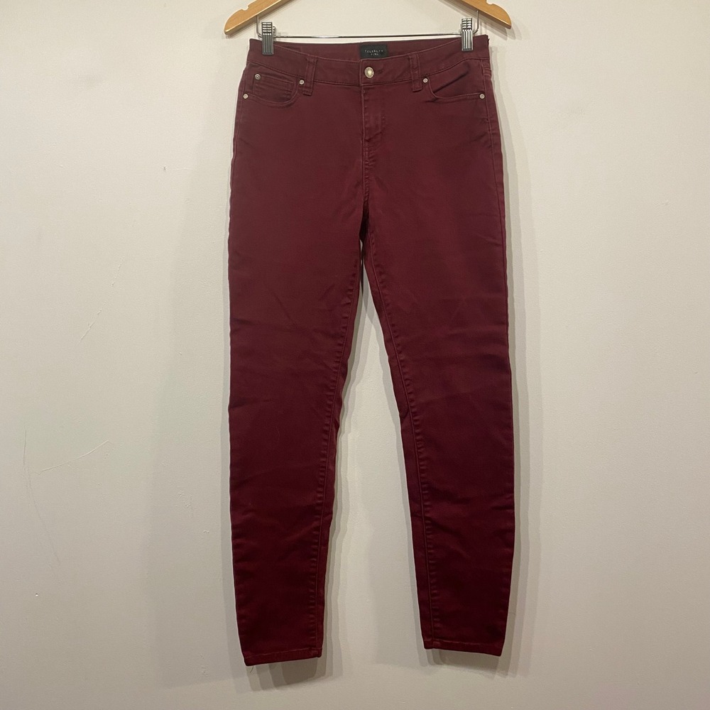 Celebrity Pink Jayden Skinny Jeans Burnt Red Burgundy Size 9/29